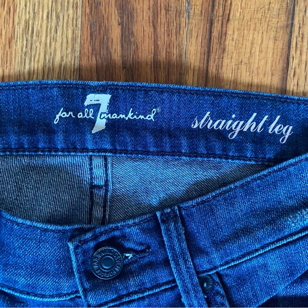 7 For All Mankind Indigo Straight Leg Jeans Women’s Size 25 - Picture 3 of 9